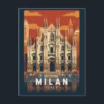 ミラノイタリアドゥオモディミラノトラベルアートヴィンテージ ポストカード<br><div class="desc">ミラノのベクトルアートワークデザイン。ミラノはイタリア北部ロンバルディア地方の大都市で、ファッションとデザインの世界的な首都である。</div>