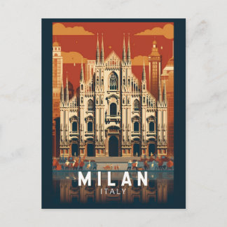 ミラノイタリアドゥオモディミラノトラベルアートヴィンテージ ポストカード
