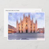 ミラノイタリアドゥオモディミラノトラベルアートヴィンテージ ポストカード (正面/裏面)