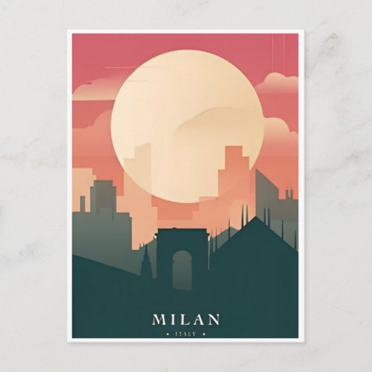 ミラノイタリアドゥオモディミラノトラベルアートヴィンテージ ポストカード (正面)
