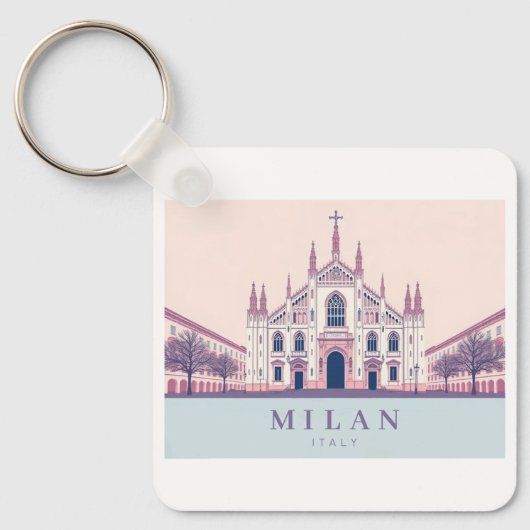 ミラノイタリアドゥオモディミラノパステルトラベル キーホルダー (正面)