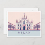 ミラノイタリアドゥオモディミラノパステルトラベル ポストカード (正面/裏面)