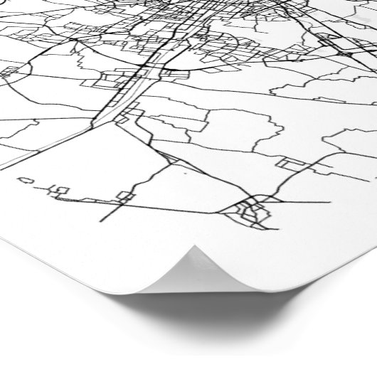 ミラノイタリアミニマルモダン通りの地図 ポスター (角)