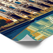 ミラノイタリアヴィンテージトラベルプレイスイラストレーション ポスター (角)