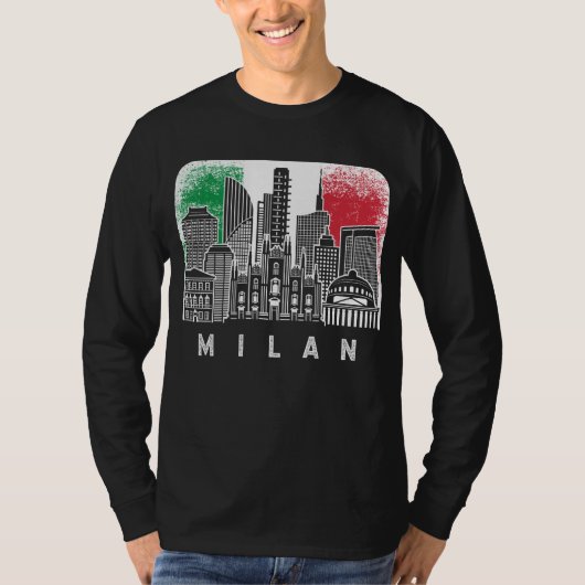 ミラノイタリアヴィンテージ国旗 Tシャツ (正面)