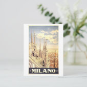 ミラノイタリアヴィンテージ旅行ポスターポストカード ポストカード (スタンド正面)