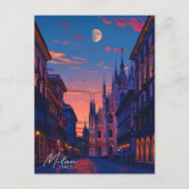 ミラノイタリア旅行の夜 ポストカード (正面)