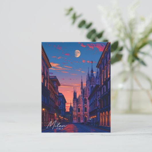 ミラノイタリア旅行の夜 ポストカード (スタンド正面)