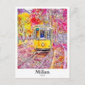 ミラノイタリア旅行水の色ハンドドロッド ポストカード (正面)