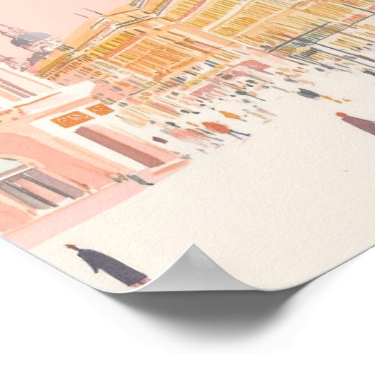 ミラノイタリア絵を描グアッシュイラストレーション旅行 ポスター (角)