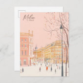 ミラノイタリア絵を描グアッシュイラストレーション旅行 ポストカード (正面/裏面)