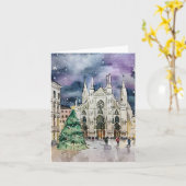 ミラノウォーター色のクリスマス カード (黄色い花)