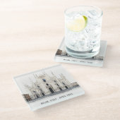 ミラノカテドラルイタリア水彩旅行イタリアン施設 ガラスコースター (アングル)