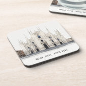 ミラノカテドラルイタリア水彩旅行イタリアン施設 コースター (左側)