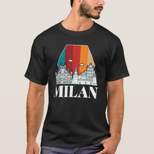 ミラノカテドラルレトロスカイラインイタリア Tシャツ (正面)