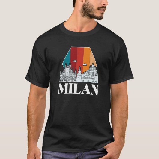 ミラノカテドラルレトロスカイラインイタリア Tシャツ (正面)