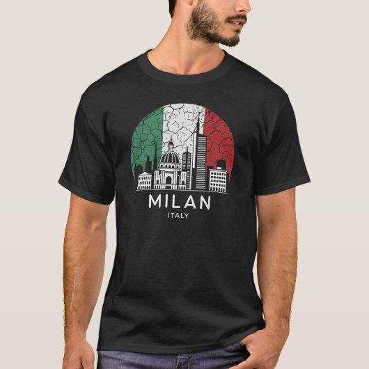 ミラノシティイタリア国旗 Tシャツ (正面)