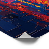 ミラノシティスカイラインポスター – アイコニックイタリアンアート ポスター (角)