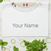 ミラノスカイラインイタリアヴィンテージファッションロンバルディ キッチンタオル (折り畳み)