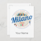ミラノスカイラインイタリアヴィンテージファッションロンバルディ シーズンポストカード (正面/裏面)