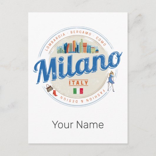 ミラノスカイラインイタリアヴィンテージファッションロンバルディ シーズンポストカード (正面)