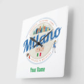 ミラノスカイラインイタリアヴィンテージファッションロンバルディ スクエア壁時計 (傾斜)