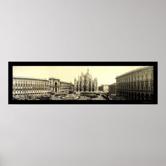 ミラノドゥオモスクエアイタリア写真1909 ポスター (正面)