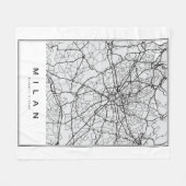 ミラノマップイラストレーション フリースブランケット (正面(横))