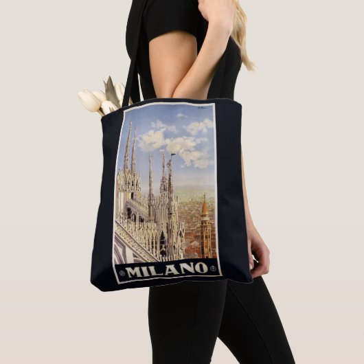 ミラノミラノイタリアのヴィンテージ旅行バッグ トートバッグ (クローズアップ)