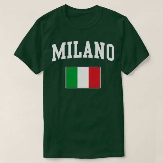 ミラノミラノイタリアItalianoイタリアイタリアン国旗 Tシャツ (デザイン正面)