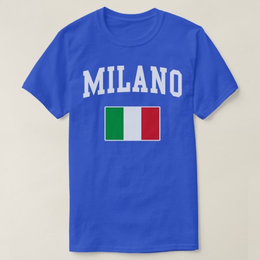 ミラノミラノイタリアItalianoイタリアイタリアン国旗 Tシャツ (デザイン正面)