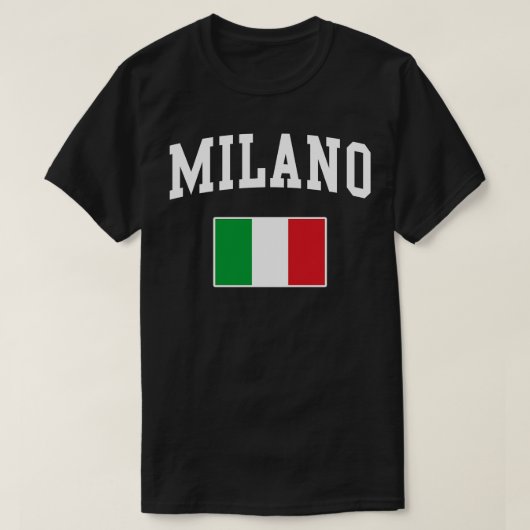 ミラノミラノイタリアItalianoイタリアイタリアン国旗 Tシャツ (デザイン正面)