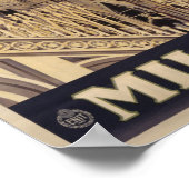 ミラノ大聖堂レトロヴィンテージイタリア旅行アート ポスター (角)