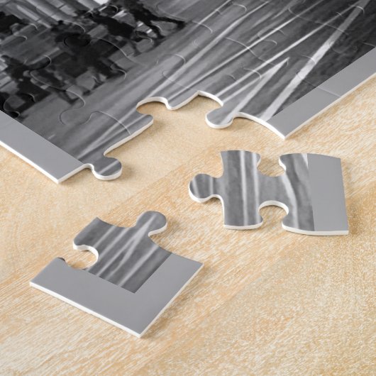 ミラノ大聖堂 – イタリア – 白黒の写真 ジグソーパズル (側面)