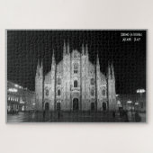 ミラノ大聖堂 – イタリア – 白黒の写真 ジグソーパズル (横)