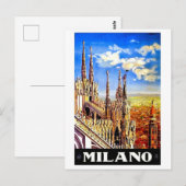 ミラノ大聖堂、イタリア、風景、ヴィンテージ旅行 ポストカード (正面/裏面)