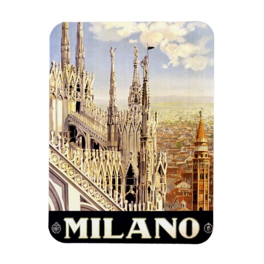 ミラノ市旅行イタリアンポスター1920 マグネット (縦)