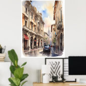 ミラノ水彩画 ポスター (ホームオフィス)