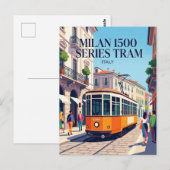 ミラノ1500系路面電車 イタリア ポストカード (正面/裏面)
