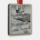 ミラノ1640年の地図のセクション メタルオーナメント (右)