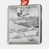 ミラノ1640年の地図のセクション メタルオーナメント (左)