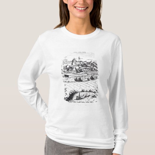 ミラノ1640年の地図のセクション Tシャツ (正面)
