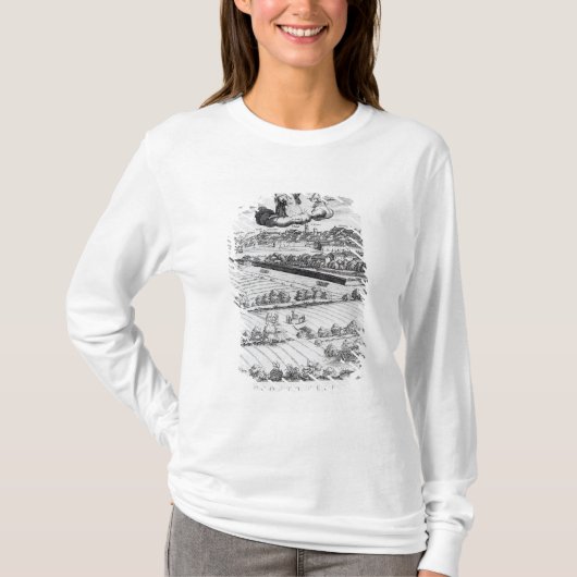 ミラノ1640年の地図のセクション Tシャツ (正面)