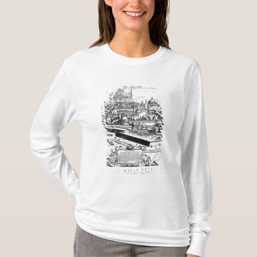 ミラノ1640年の地図のセクション Tシャツ (正面)