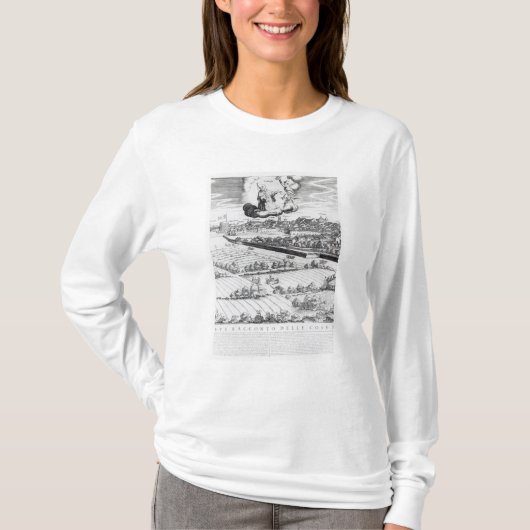 ミラノ1640年の地図のセクション Tシャツ (正面)