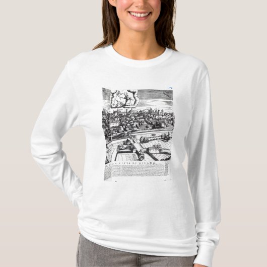 ミラノ1640年の地図のセクション Tシャツ (正面)