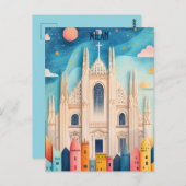 ミラノ・イタリアへの旅行 ポストカード (正面/裏面)