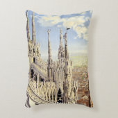 ミラノ イタリア ゴシック大聖堂 ドゥオモ ヴィンテージ トラベル アクセントクッション (正面(垂直))