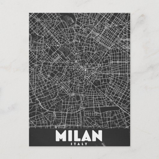 ミラノ イタリア レトロ地図 ポストカード (正面)