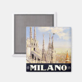 ミラノ・イタリア・ヴィンテージ旅行 マグネット (正面/裏面)